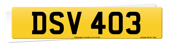 Registration number DSV 403
